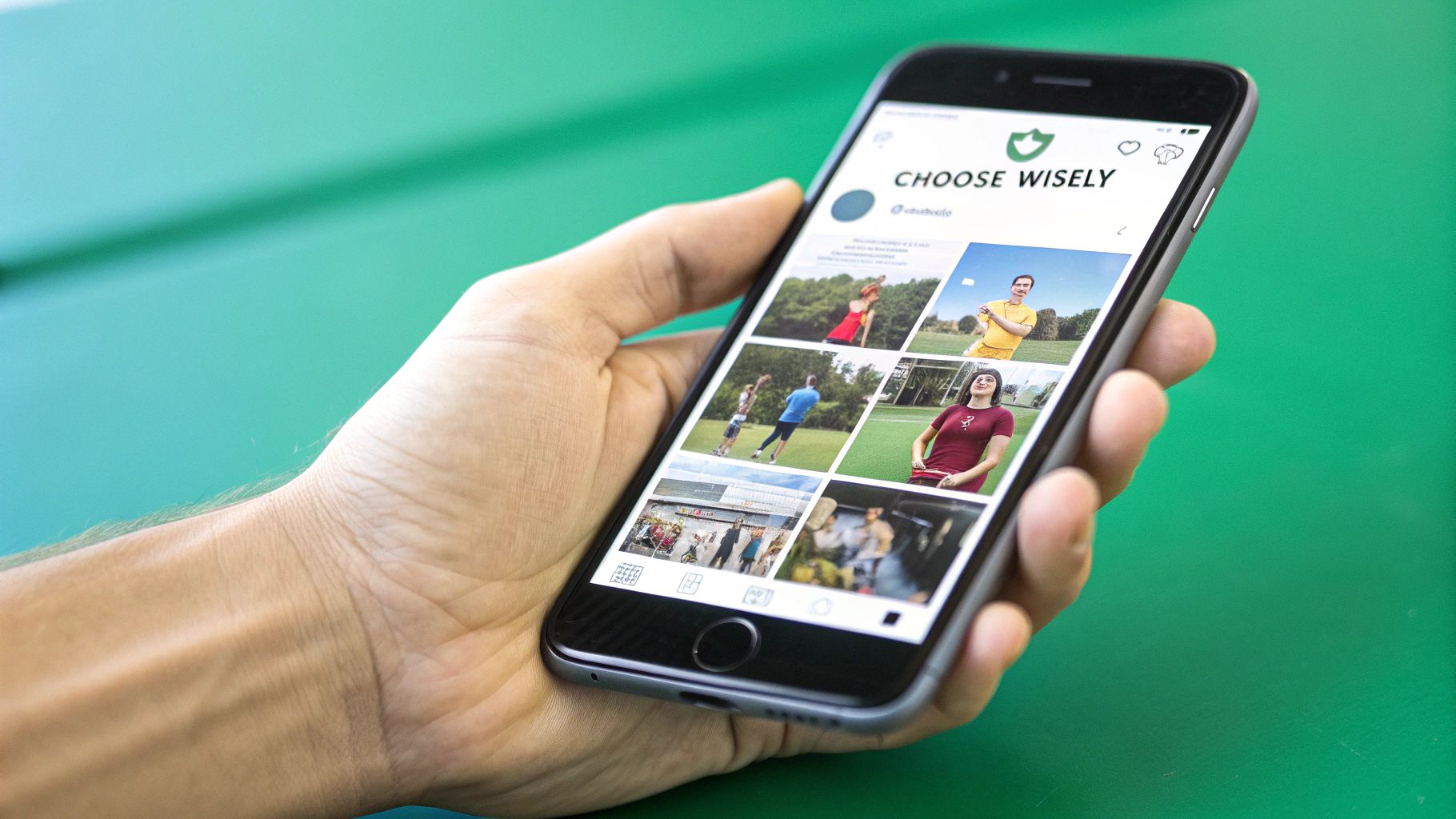 A person pointing at a screen showing Instagram analytics and charts