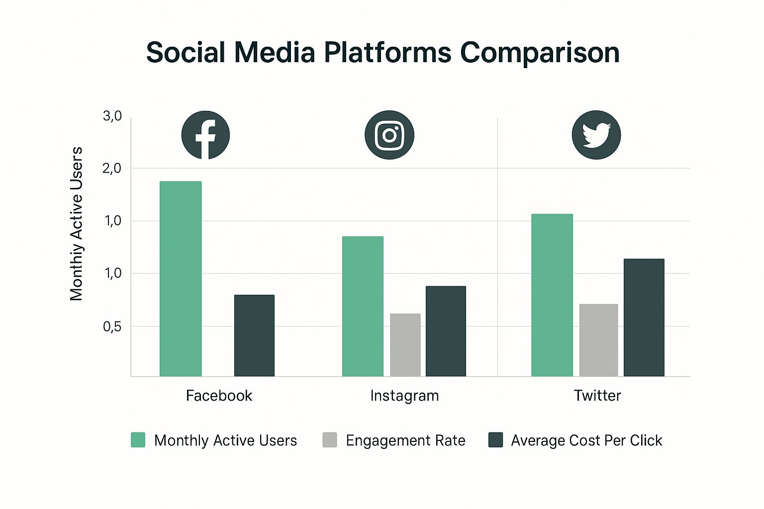 Infographic about social media platform comparison