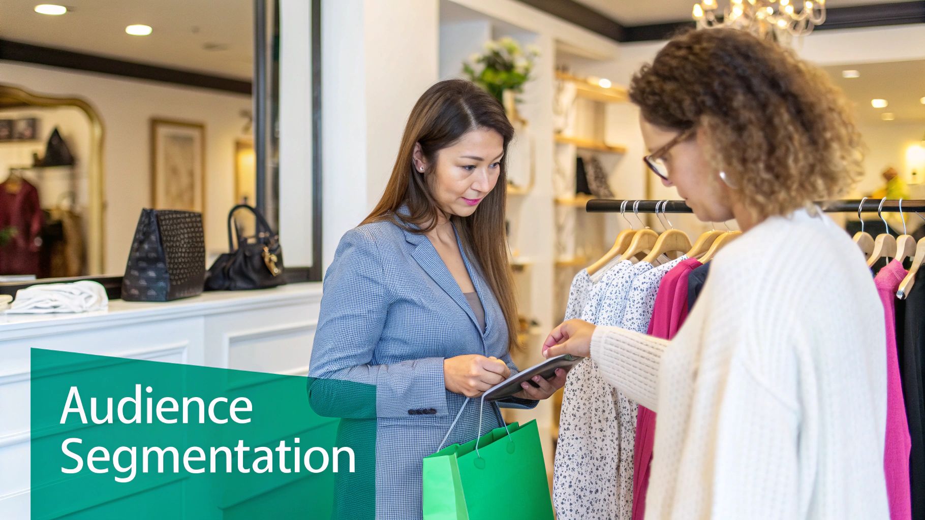 A group of diverse individuals being organized into distinct segments, representing audience segmentation.