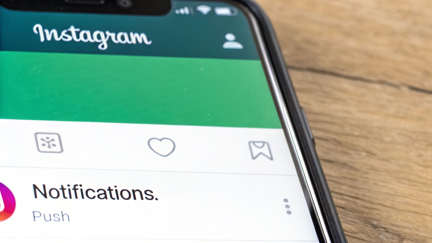 Screenshot of Instagram's main notification settings page