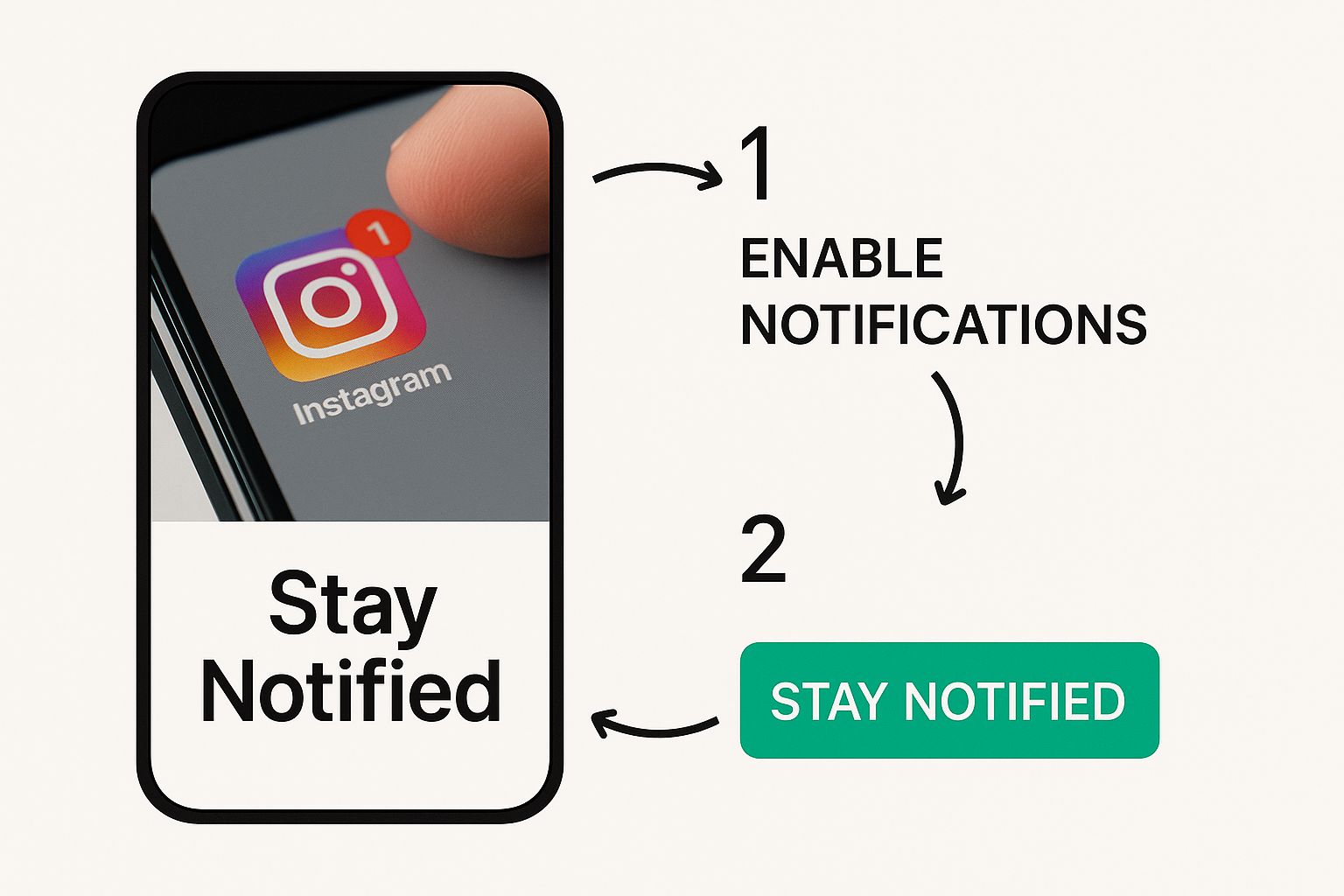 Infographic about push notifications instagram