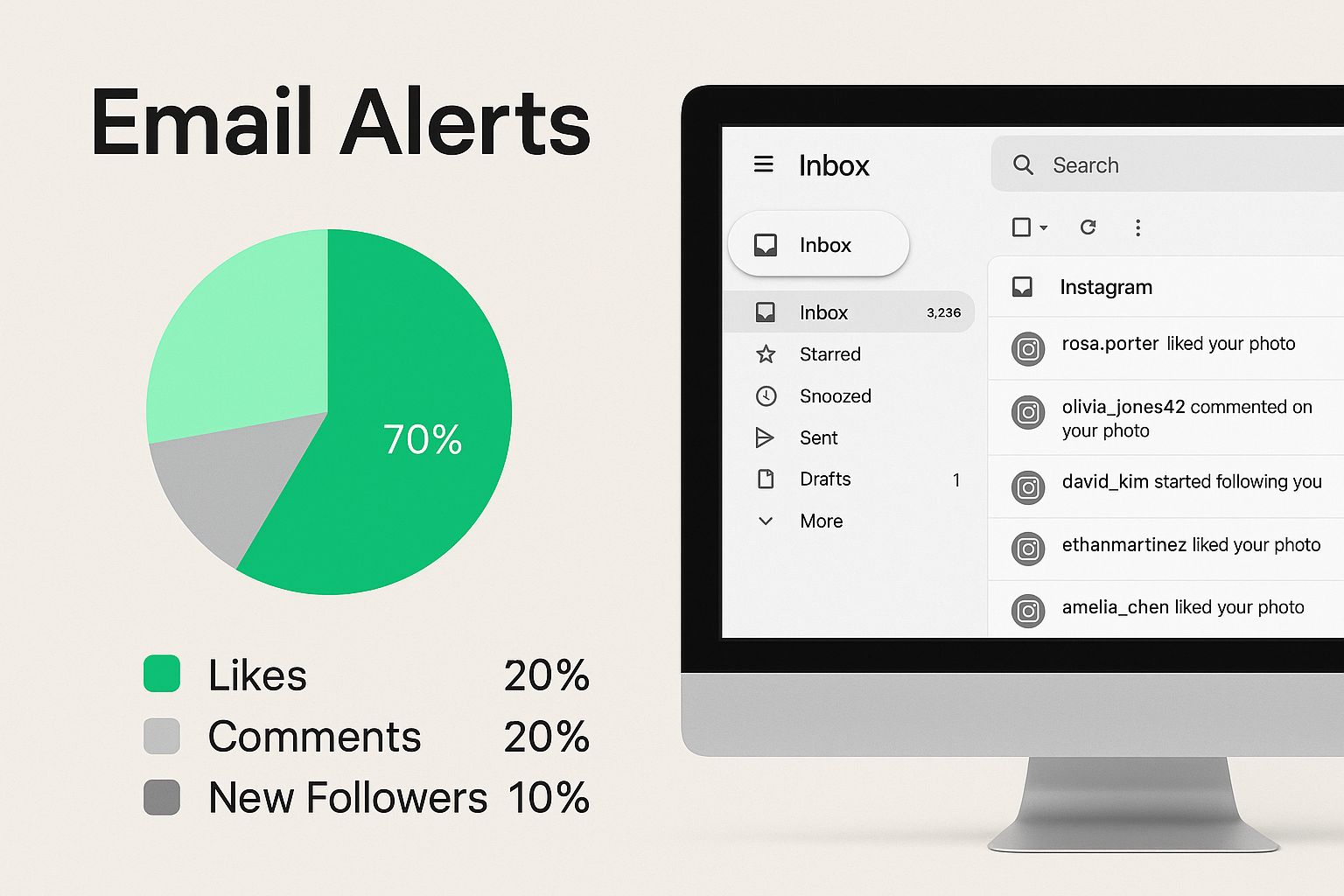 Infographic about instagram notifications settings