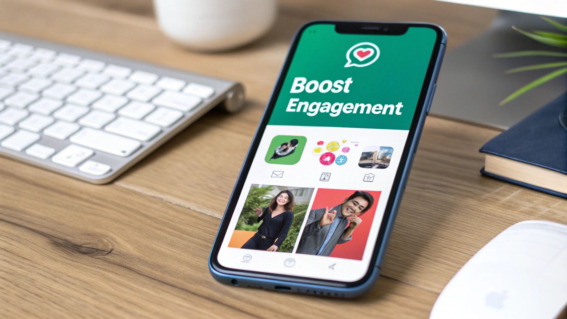 A collage of branded custom Instagram stickers featuring logos and illustrations.