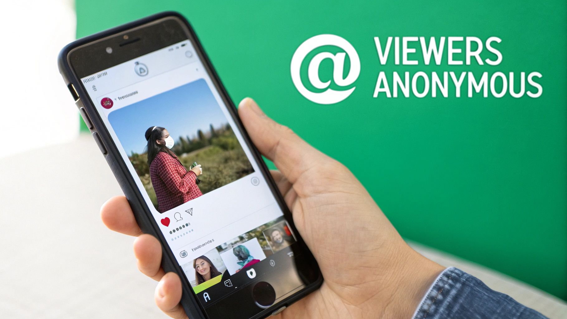 Person scrolling on phone with a padlock icon overlaid