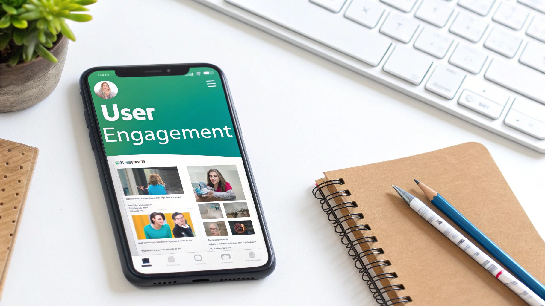A graphic illustrating various social media marketing concepts like engagement, reach, and community building, with icons for major platforms like Instagram, Facebook, and Twitter.