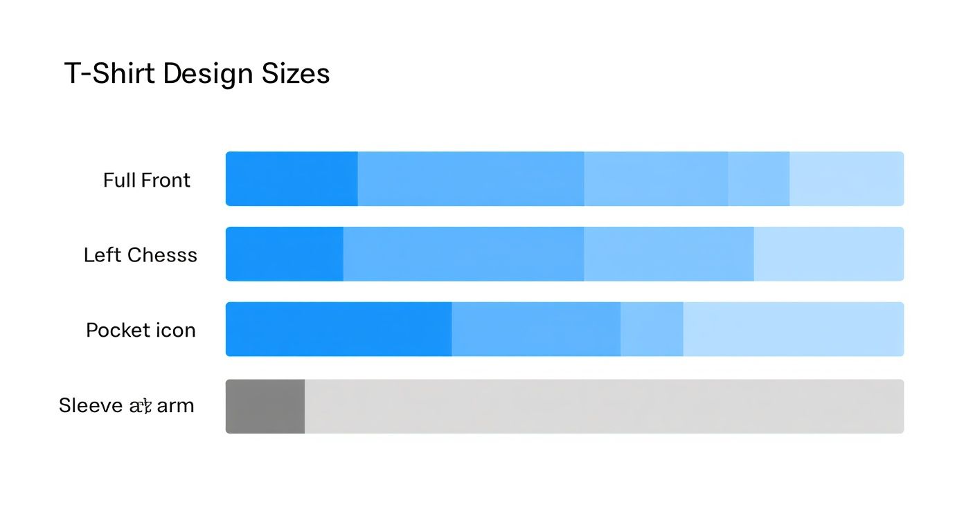 Infographic about tshirt design sizes