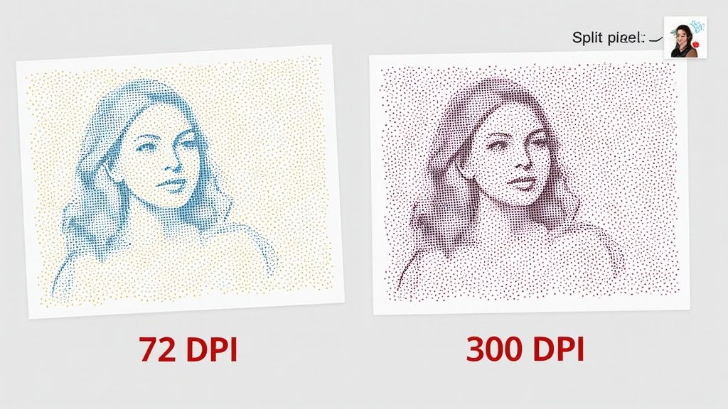 A close-up shot of a digital design file on a computer screen, showing a high-resolution graphic being prepared for printing.