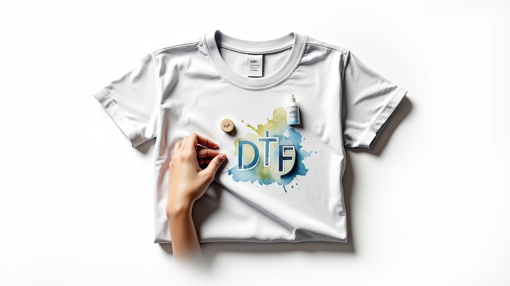 Laundry basket with neatly folded custom t-shirts.