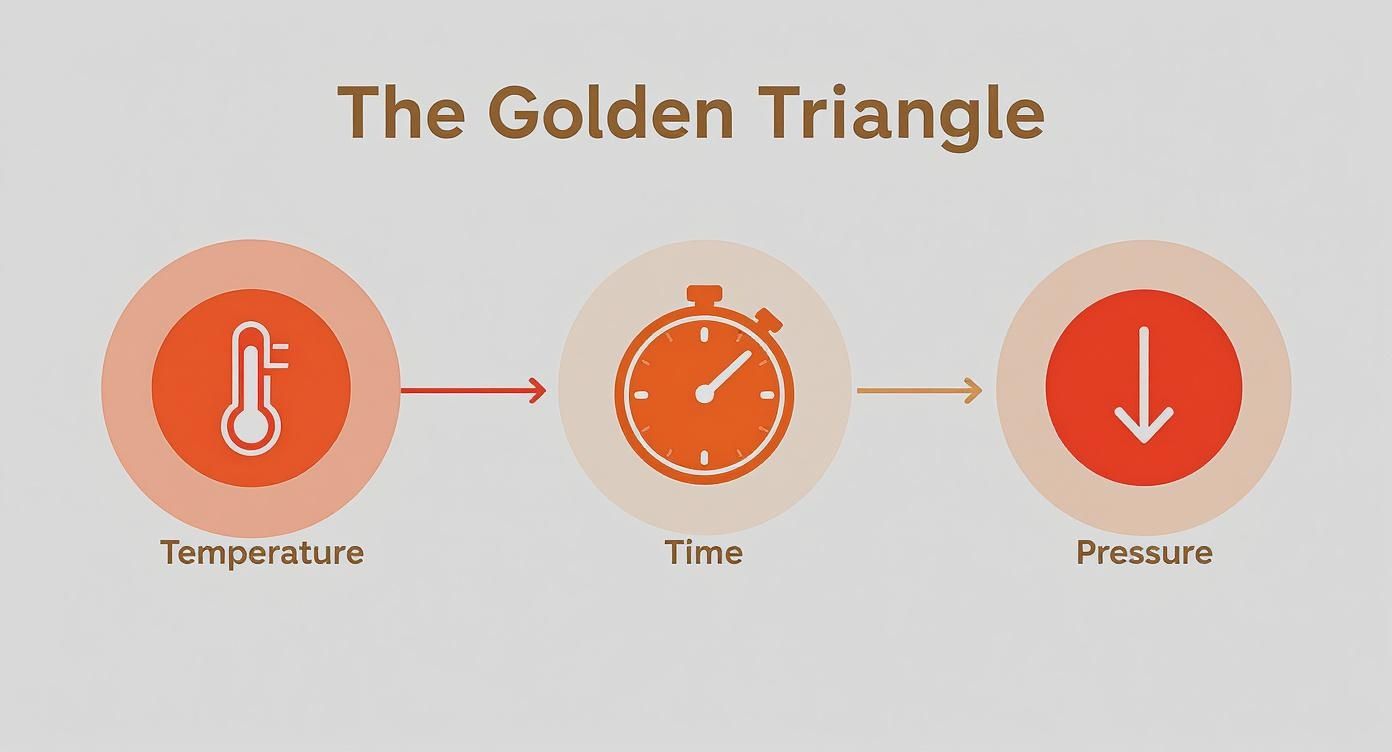 Infographic about temperature guide for heat press
