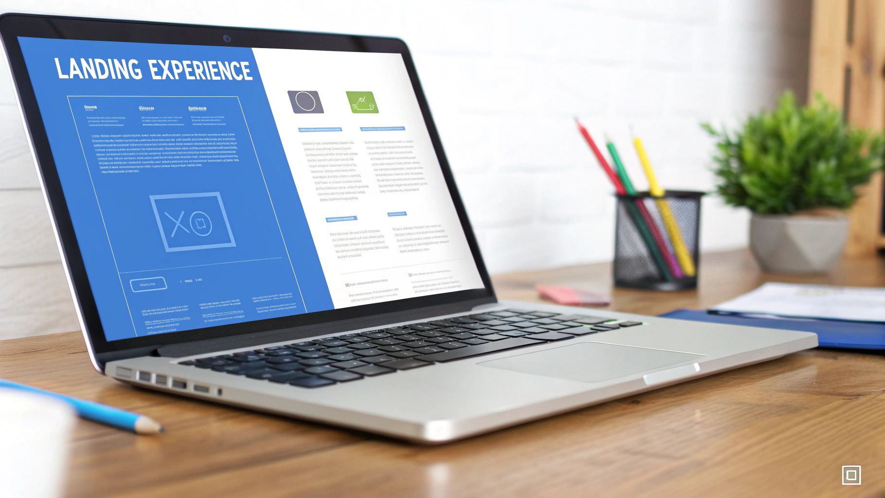 A visual representation of a landing page with elements of trust and clear calls to action, symbolizing a positive user experience.