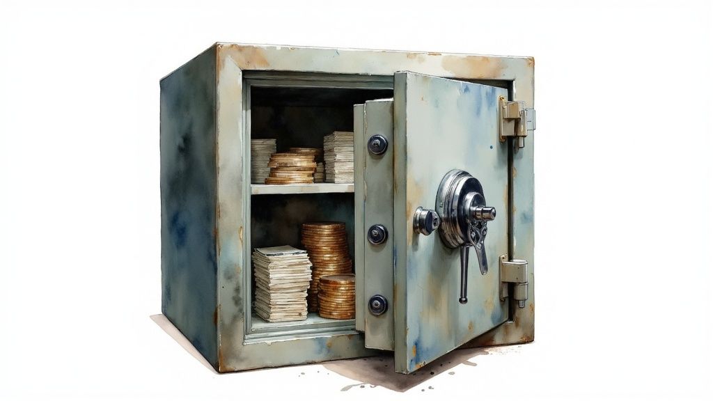 A scale balancing two stacks of coins, one labeled 'Pros' and the other 'Cons', symbolizing the trade-offs of an investment.