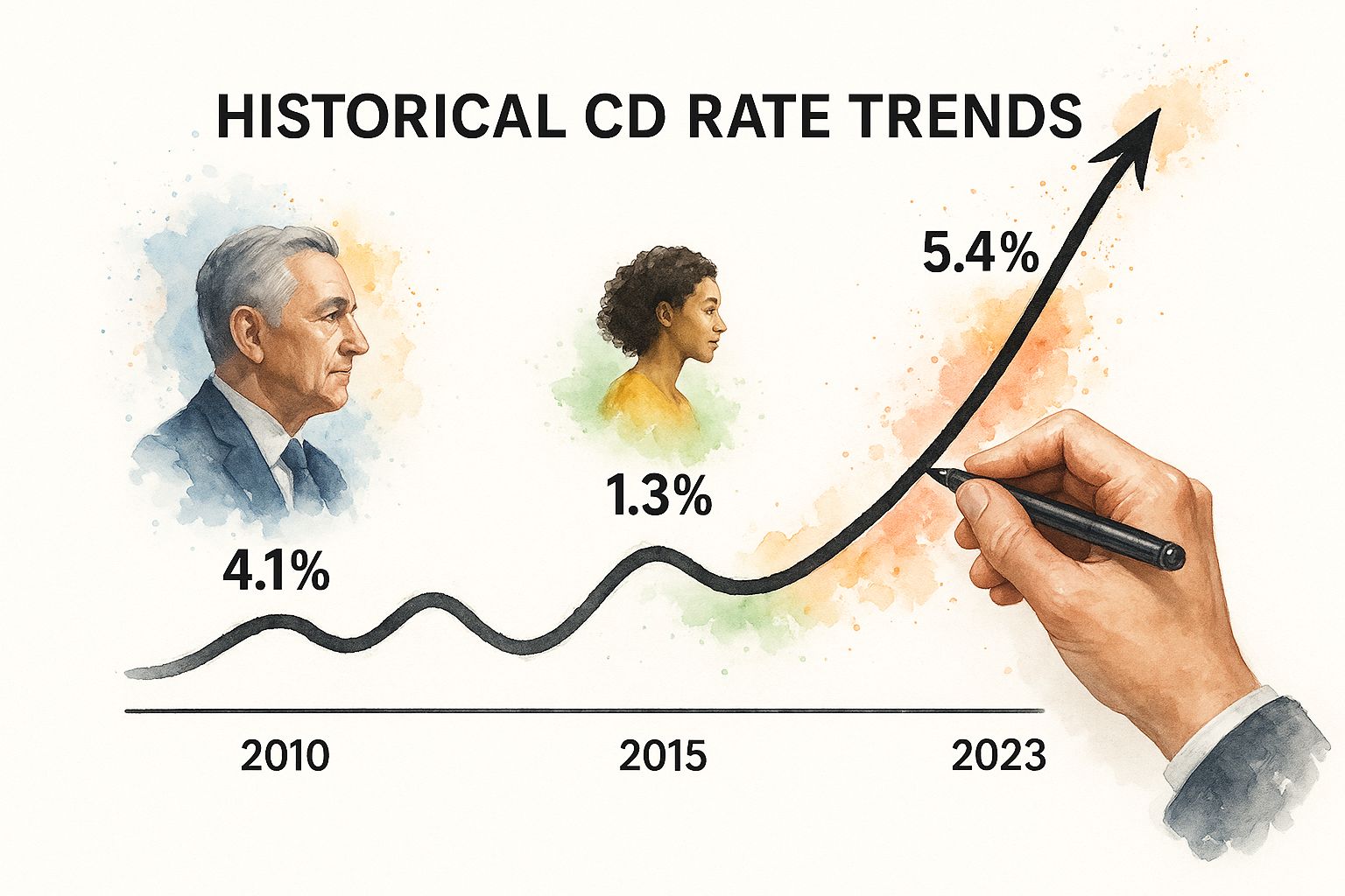 Infographic about certificate of deposit rate trends