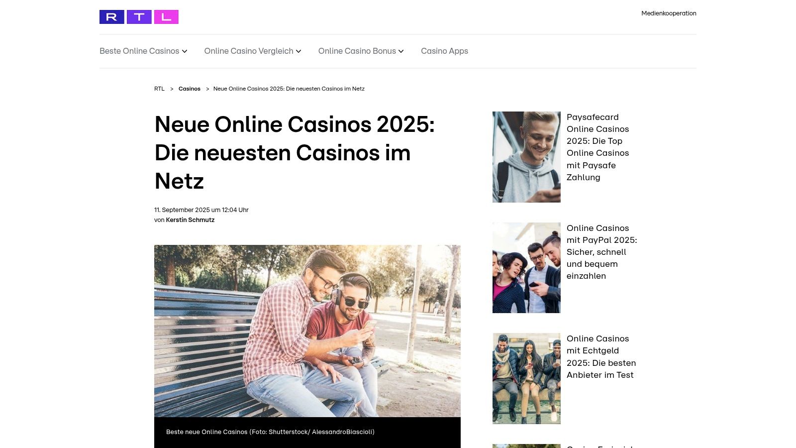 RTL Casinos – „Neue Online Casinos 2025“