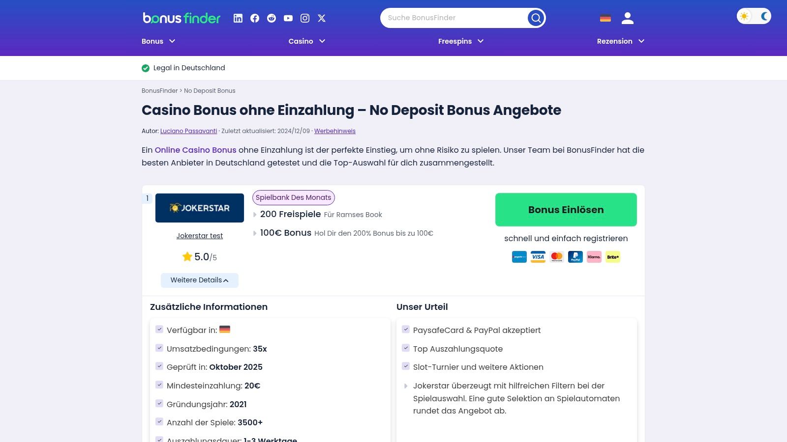 BonusFinder Deutschland