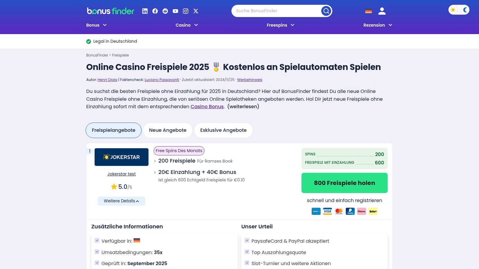 BonusFinder Deutschland