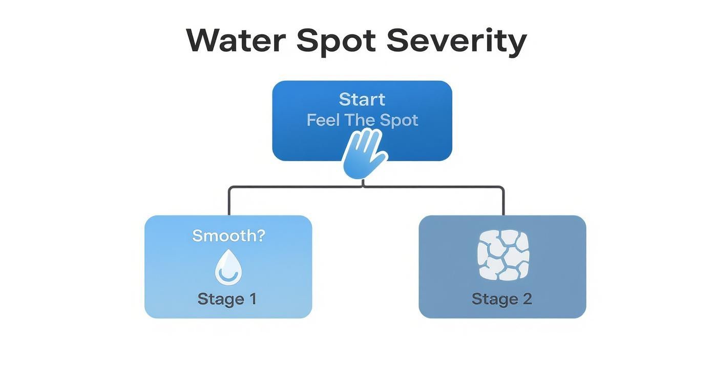 Infographic about how to remove hard water spots from car
