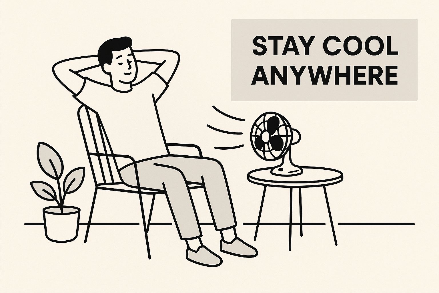 Infographic about battery operated table fans