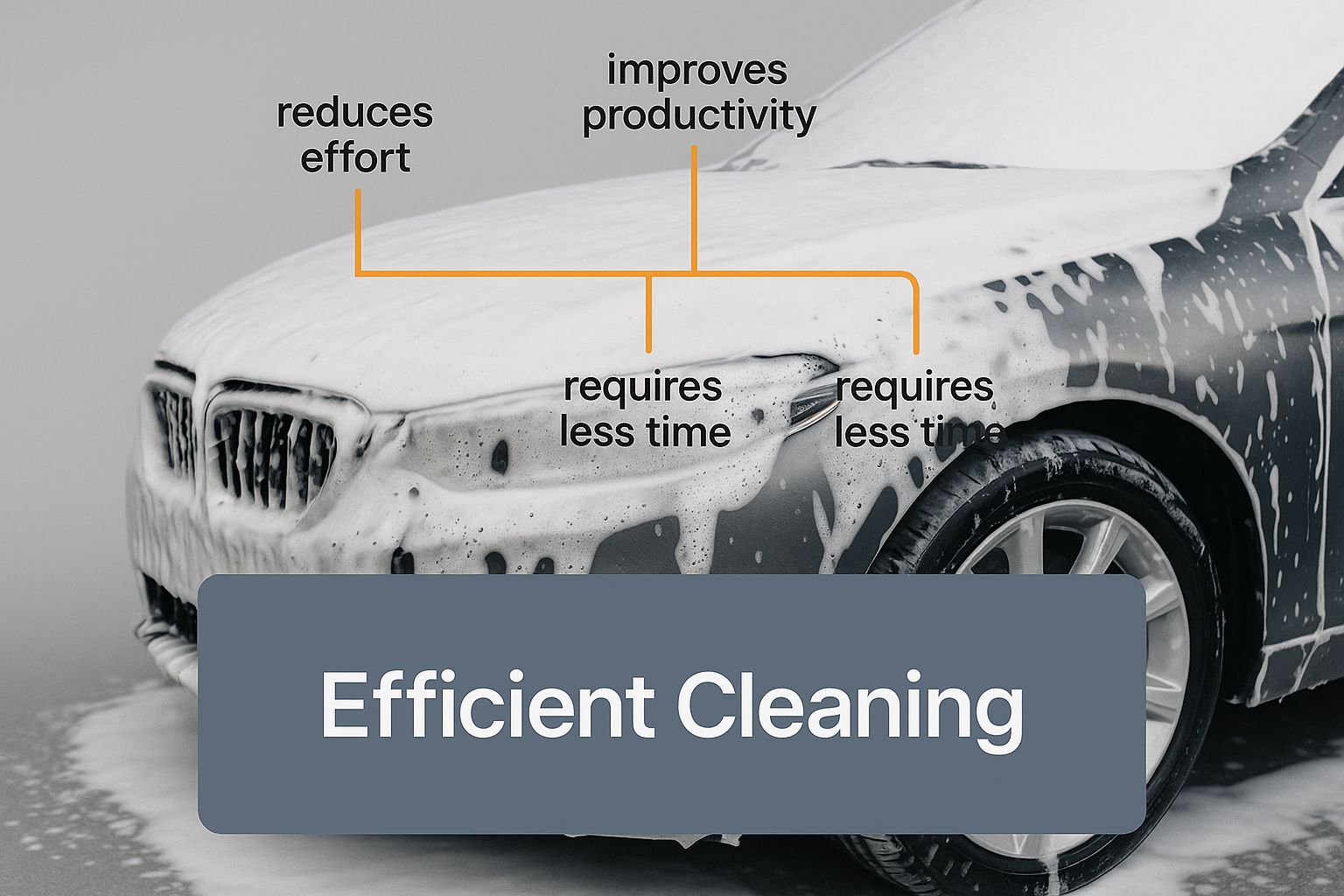 Infographic about foam cannon for car washing