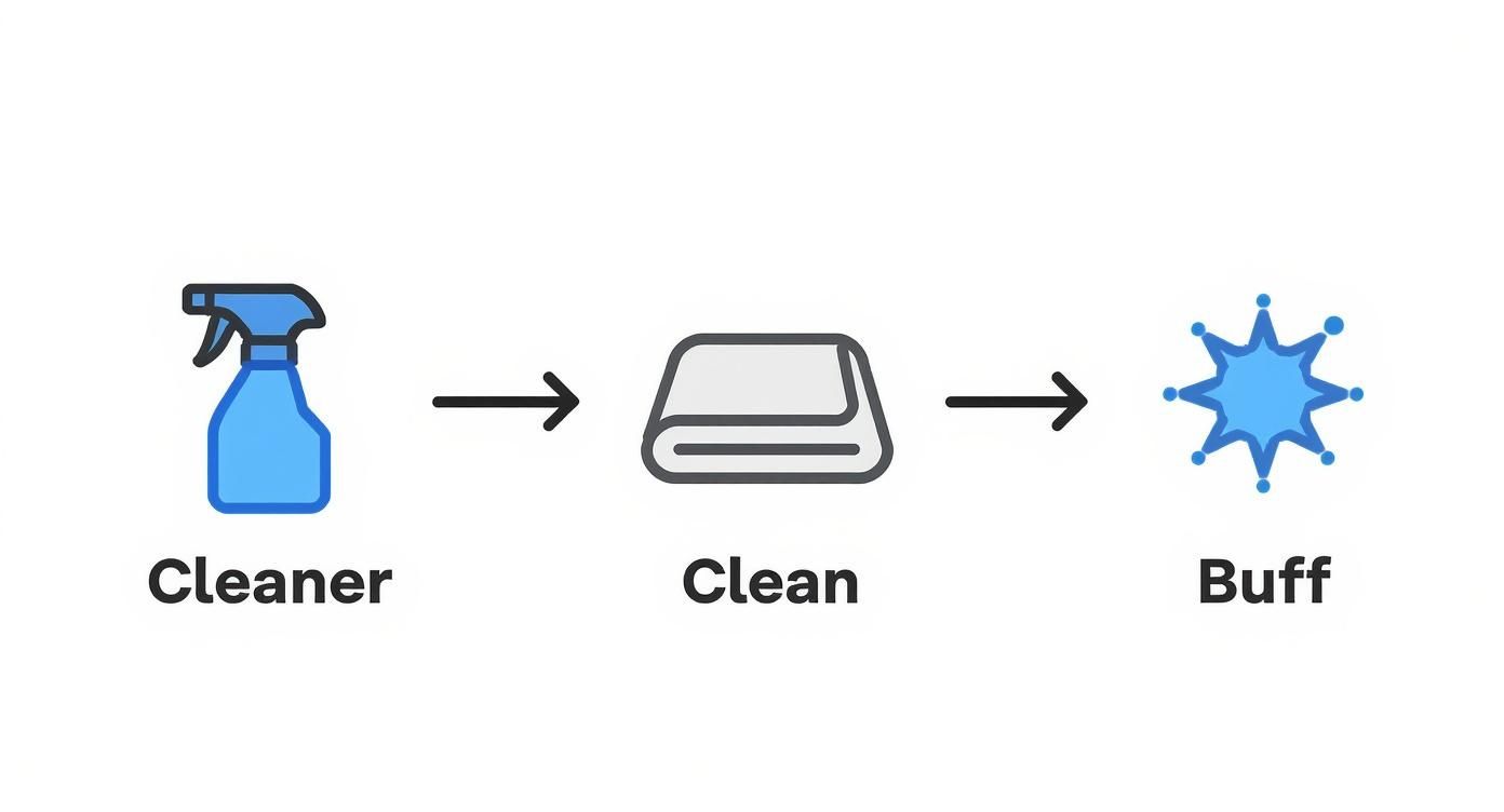 Infographic about best way to clean a car windshield