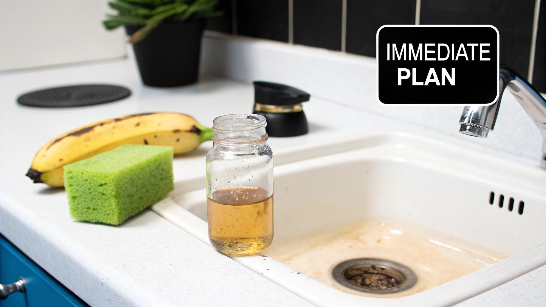 A bowl of fresh fruit on a kitchen counter, representing a common source of fruit fly attraction.