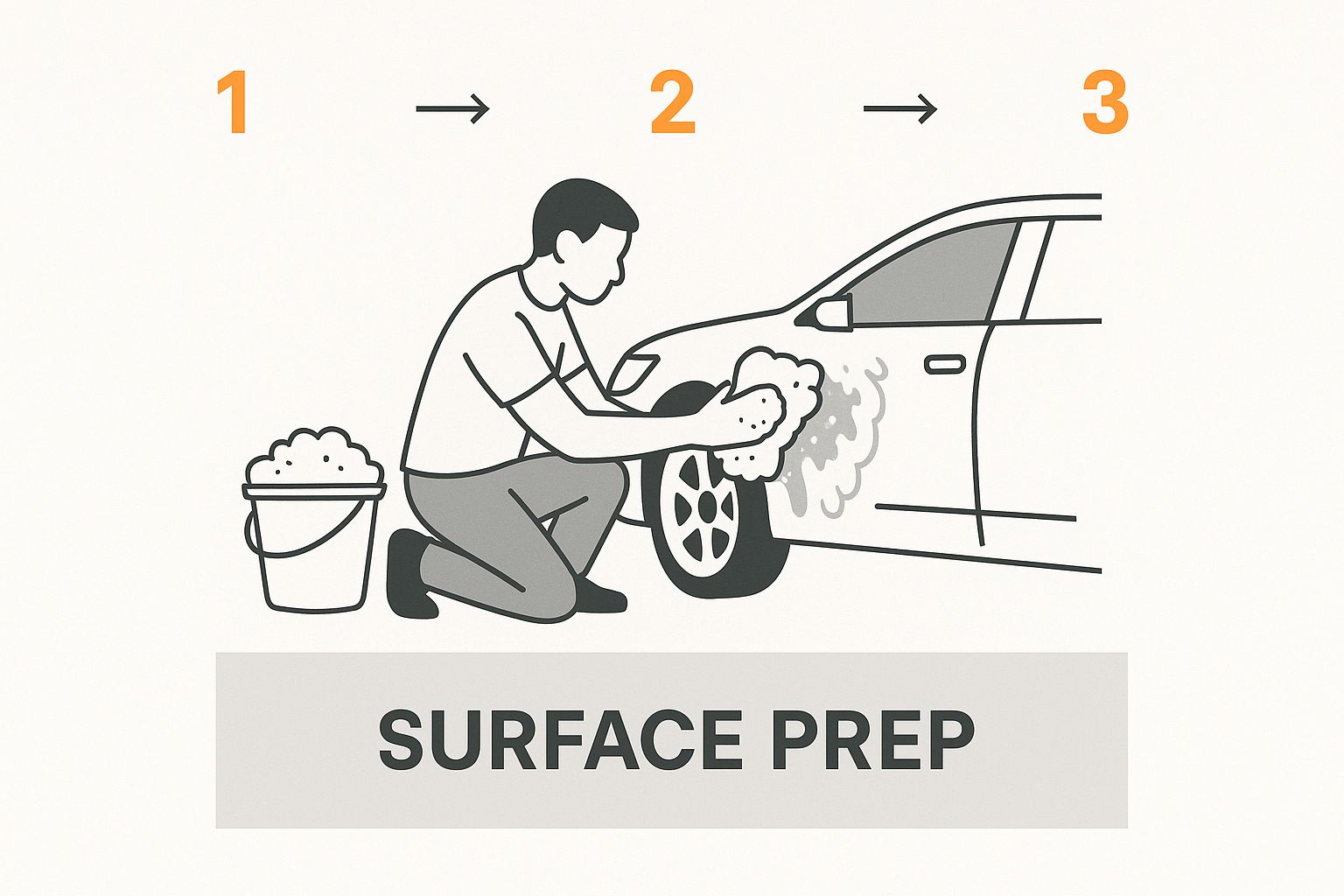 Infographic about how to clay bar car