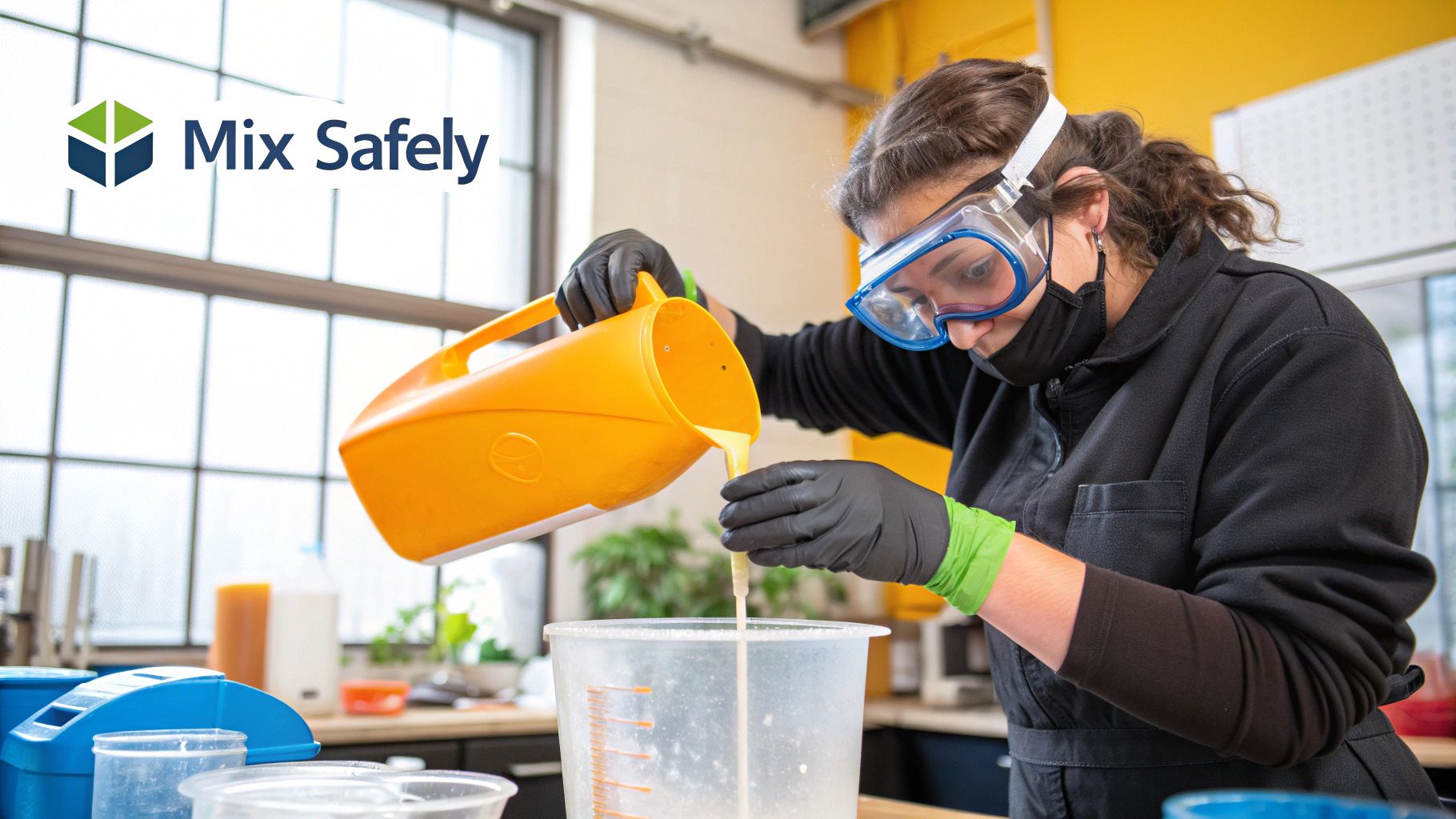 Mixing tools on table