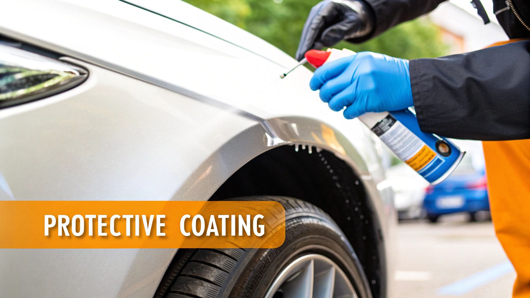 Professionals cleaning a car
