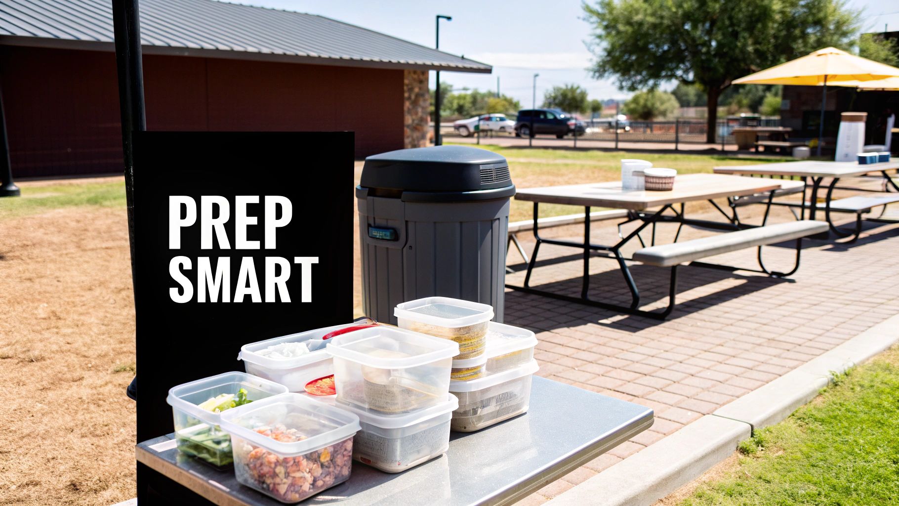 A person washing dishes at a campsite with biodegradable soap.