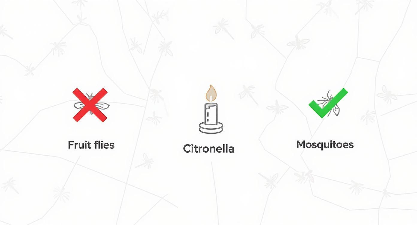 Infographic about citronella candles fruit flies