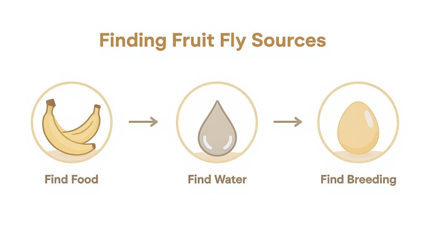 Infographic about best way to get rid of fruit flies