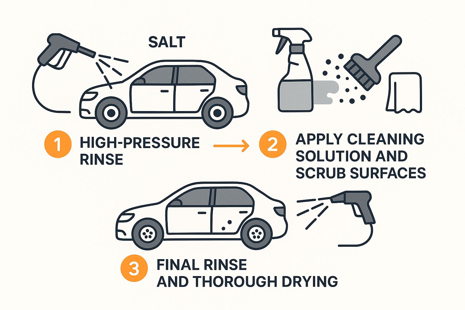 Infographic about car salt removal