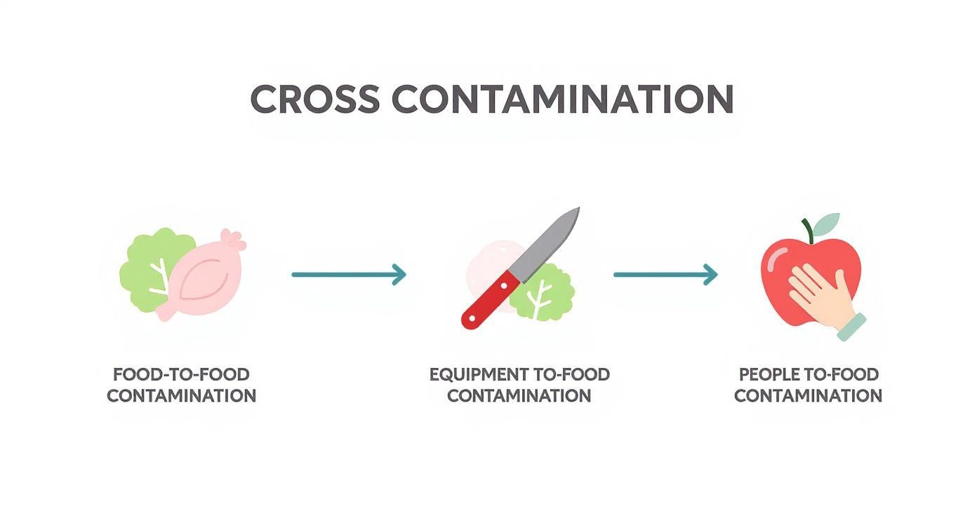 Infographic about what is cross contamination in food