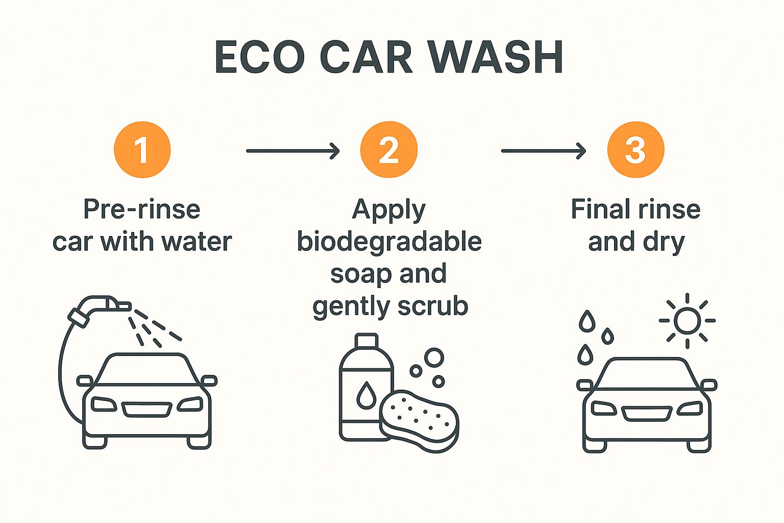 Infographic about environmentally safe car wash soap