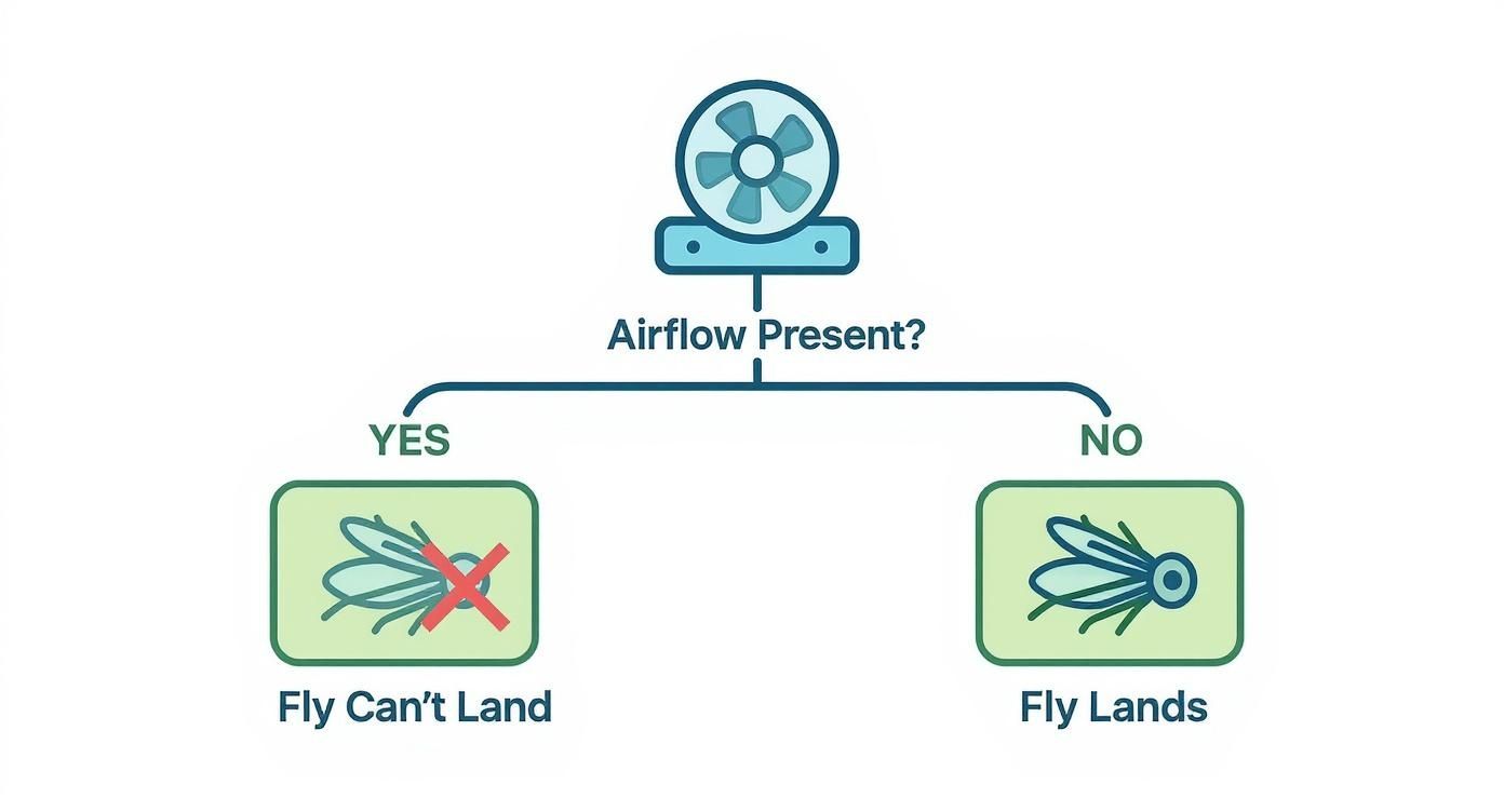 Infographic about shoo fly fan