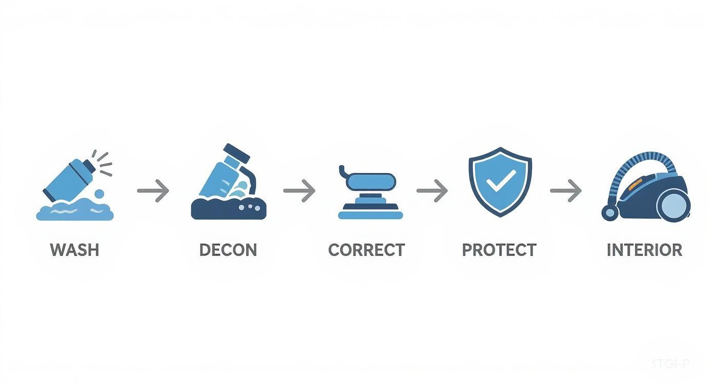 Infographic about car detailing stages