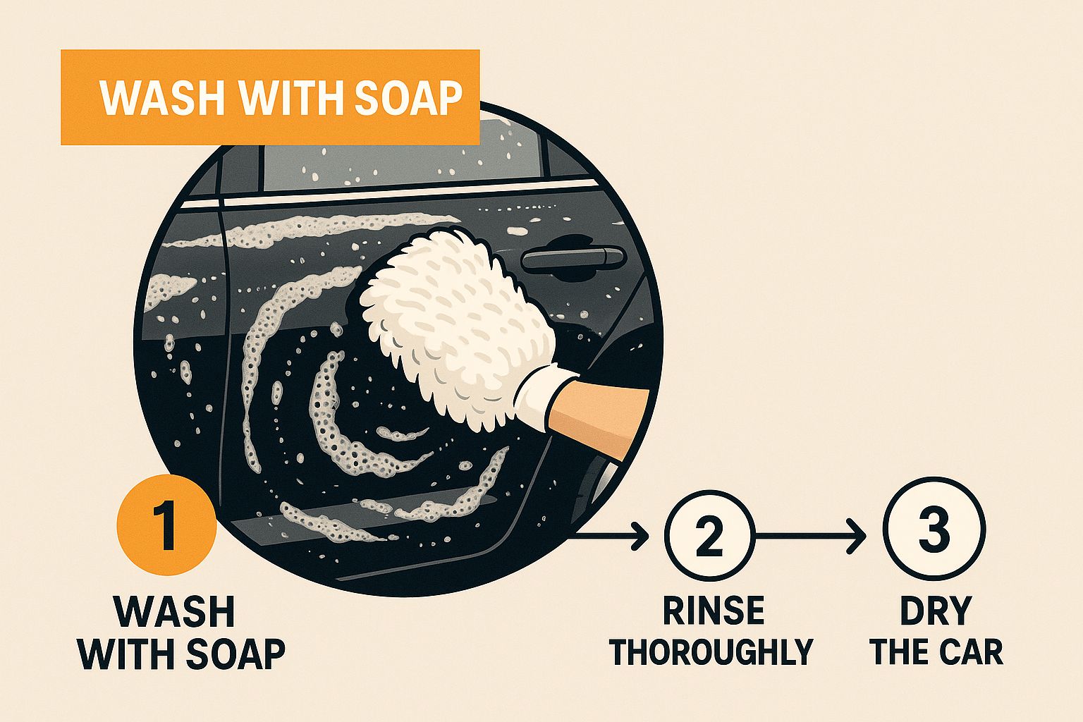 Infographic about how to wash your car at home