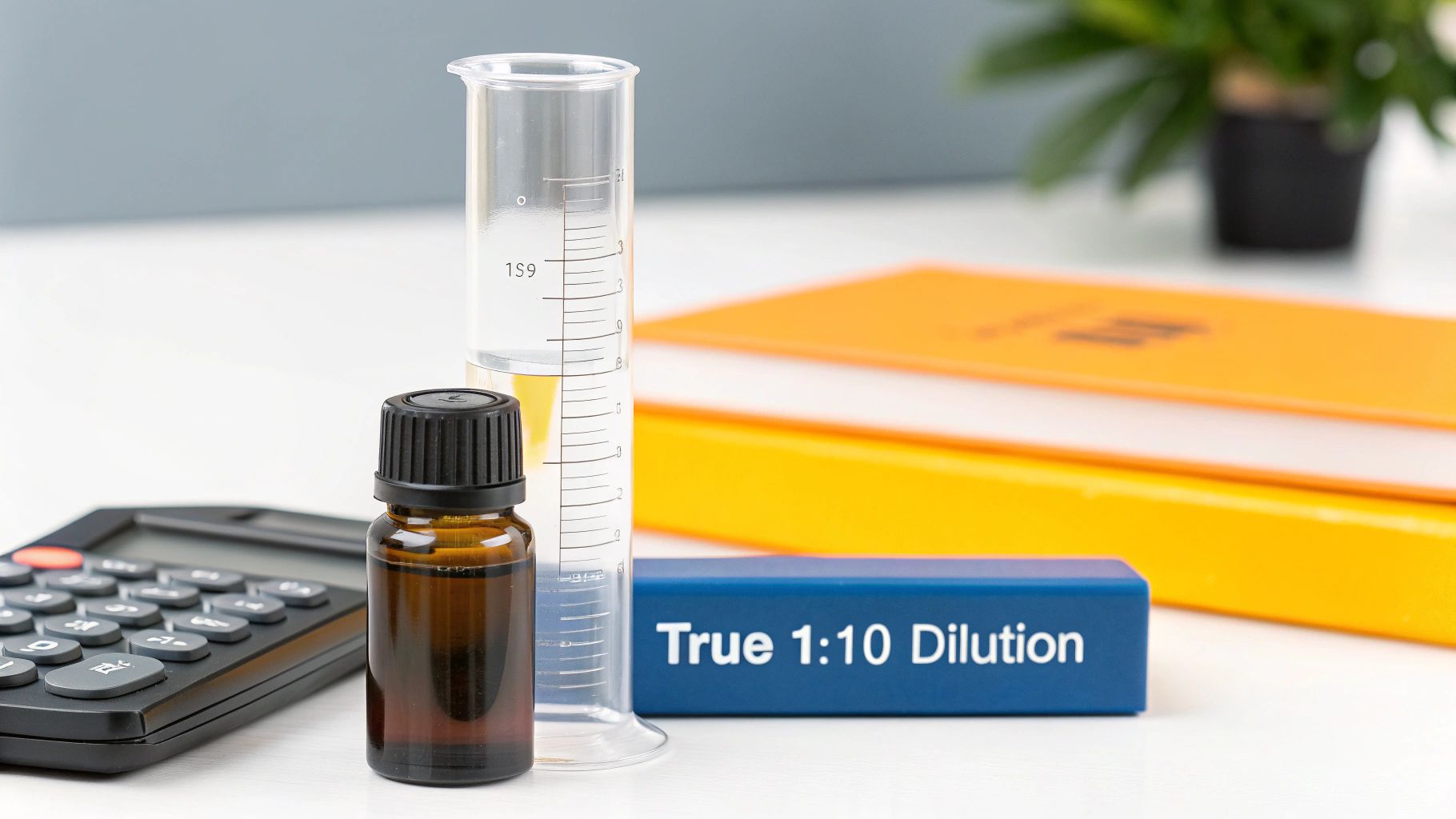 A person pouring a concentrated cleaning liquid from a white bottle into a clear spray bottle.