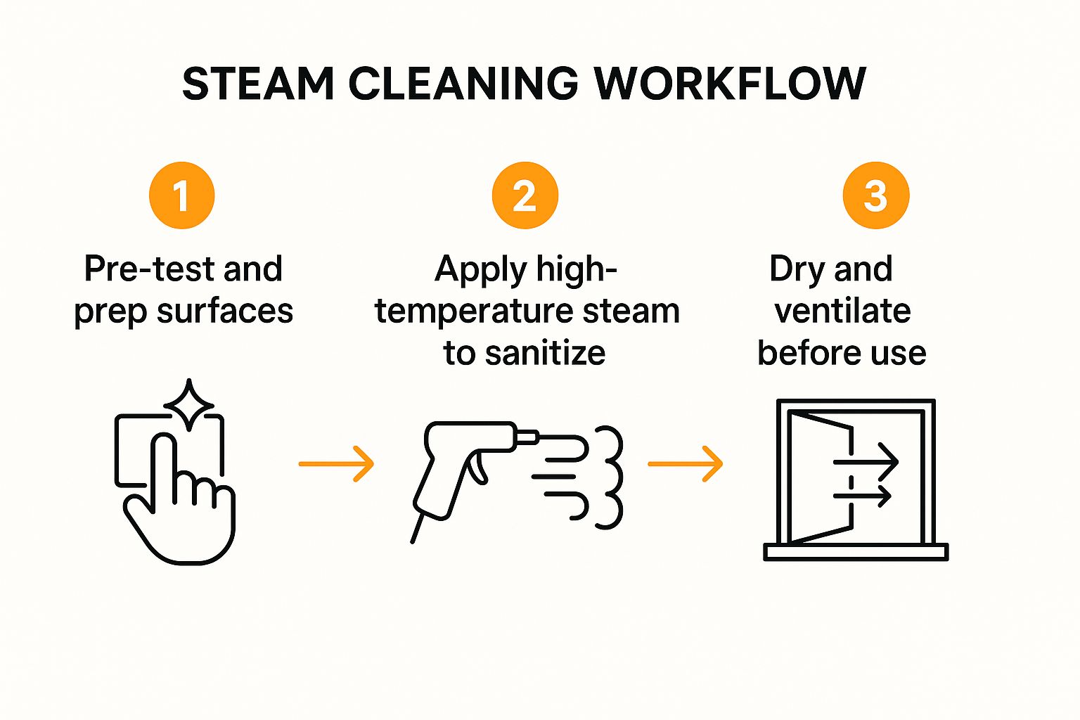 Infographic showing key data about Steam Cleaning for Deep Sanitization