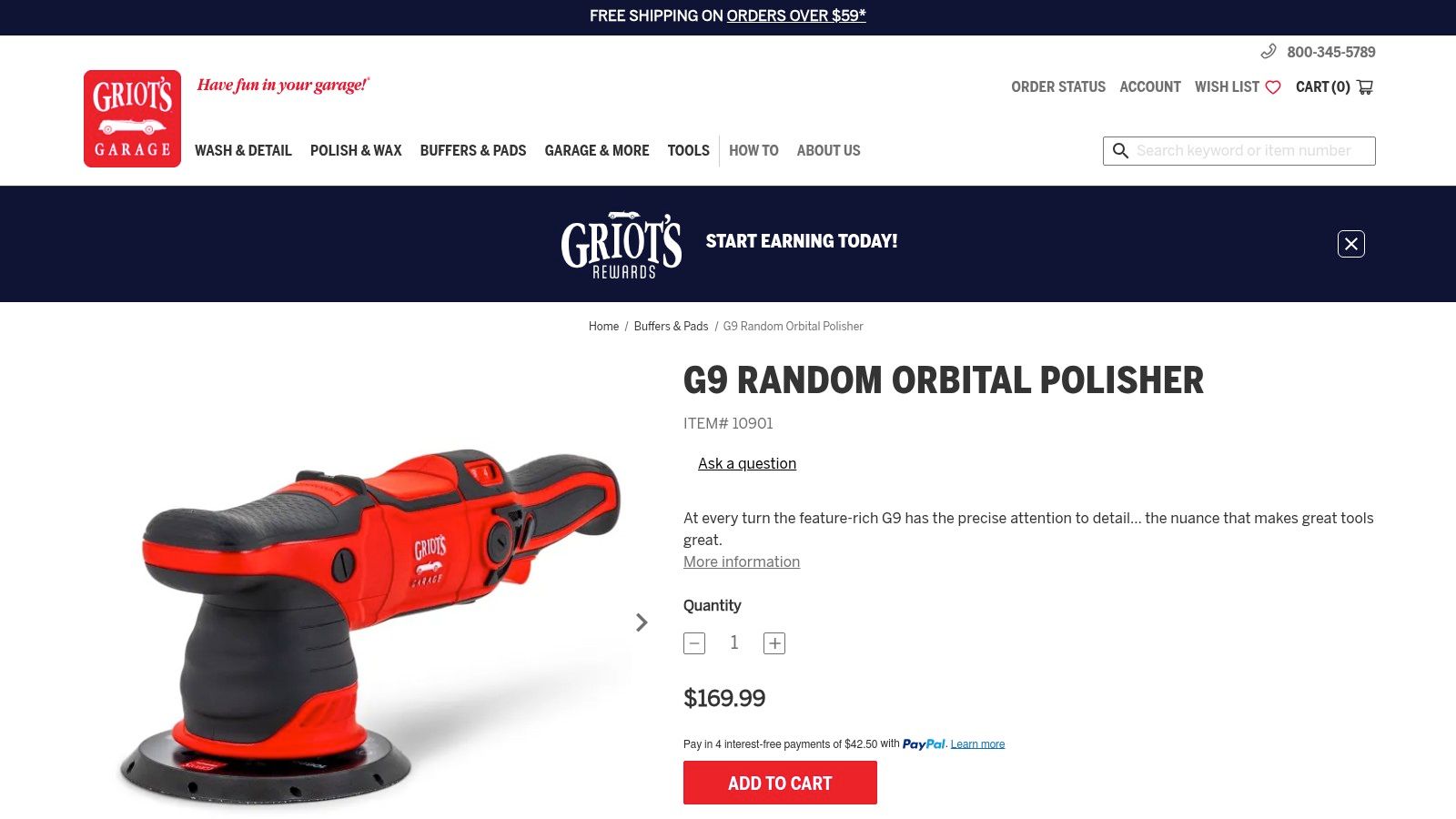 Griot's Garage 6-inch Random Orbital Polisher