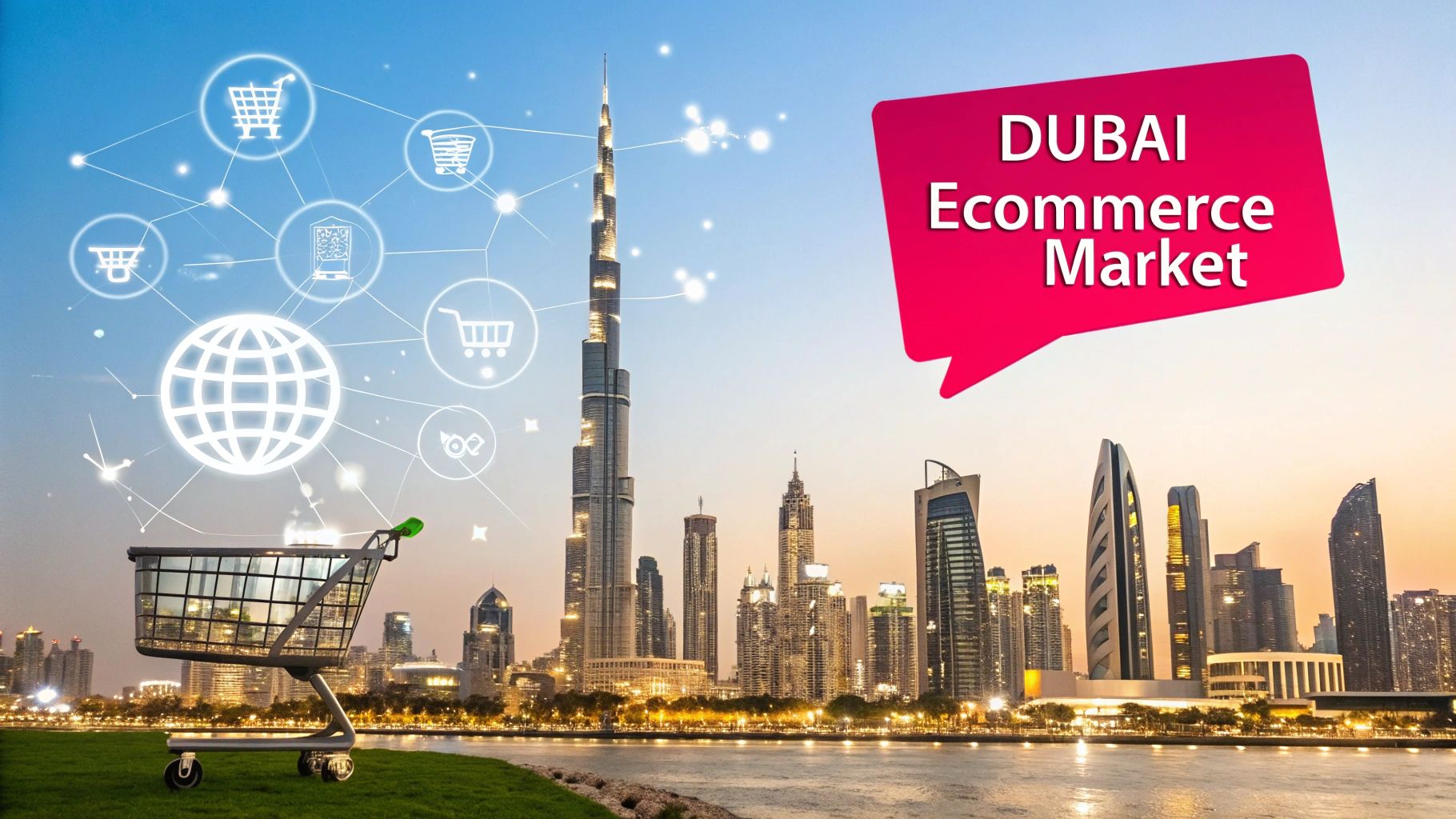 A modern cityscape of Dubai showcasing its advanced infrastructure and business-centric environment