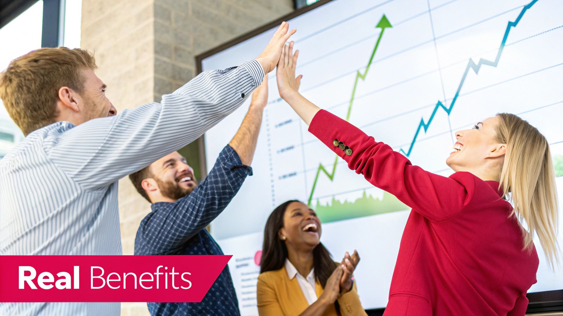A team of marketing specialists collaborating around a table with laptops and charts, illustrating the expertise a digital marketing company provides.