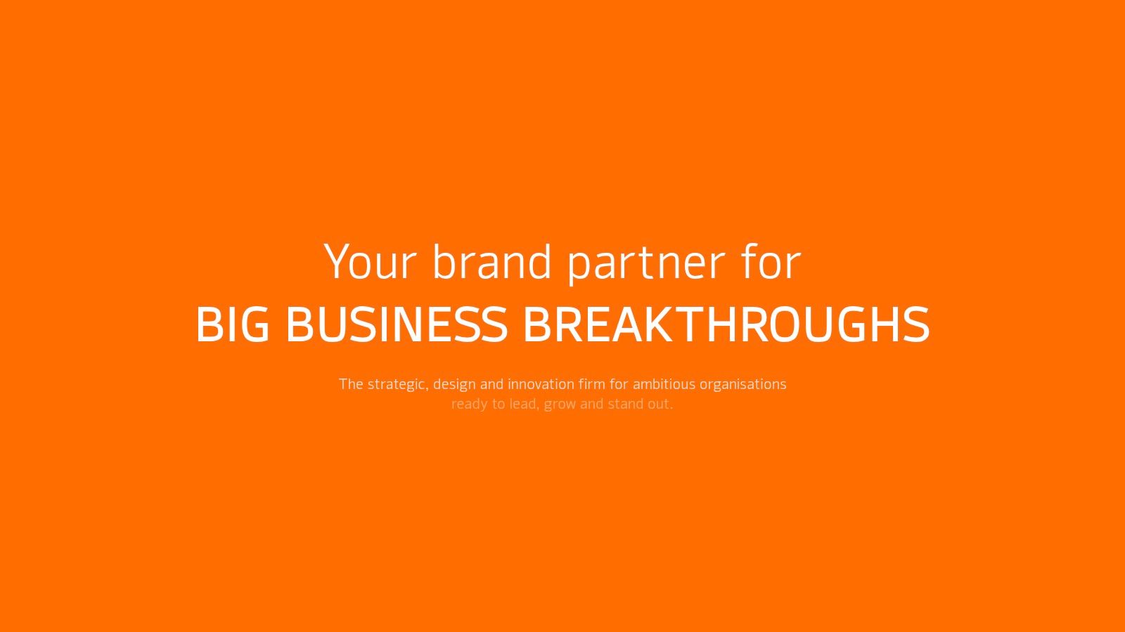 Skyne's website showcasing their approach to creating business breakthroughs through branding.