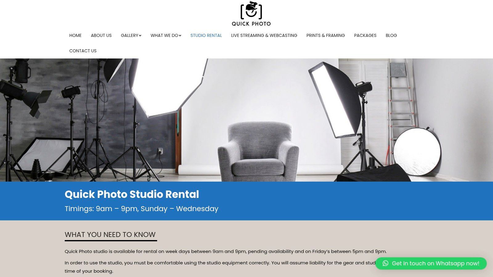 Quick Photo Dubai — Studio Rental