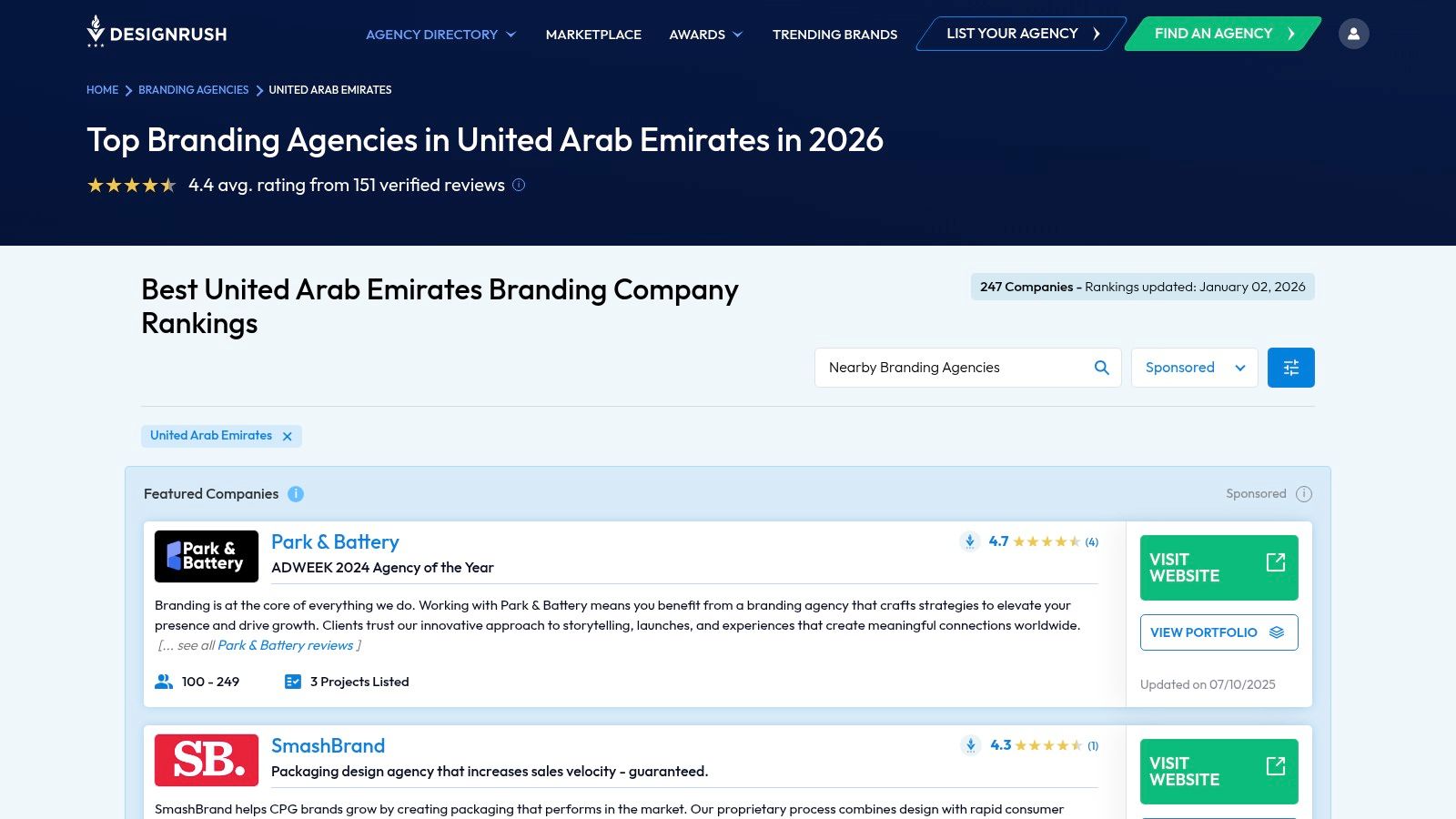 DesignRush – Branding Agencies in United Arab Emirates