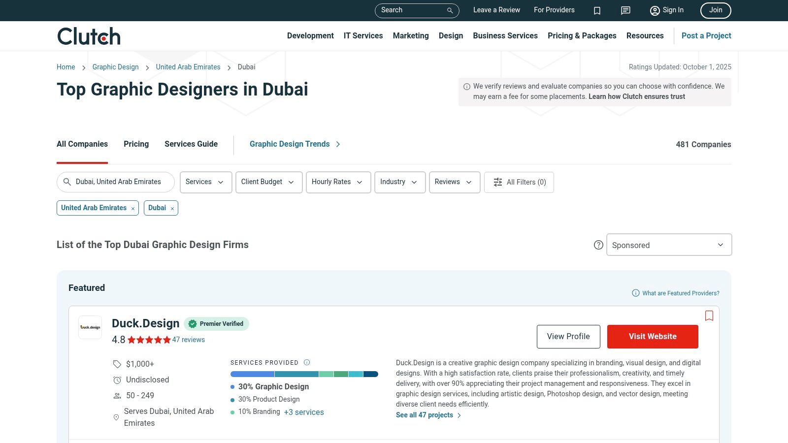 Clutch – Dubai Graphic Designers Directory