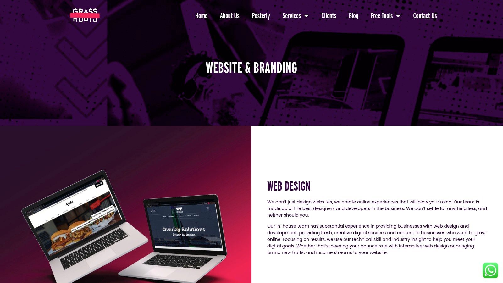 A visually engaging website design by Grassroots Creative Agency, showcasing a clean layout and strong brand identity for a Dubai-based client.