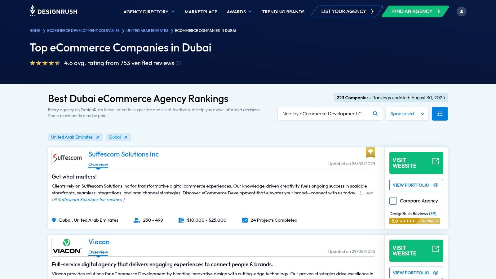 DesignRush – Top eCommerce Companies in Dubai