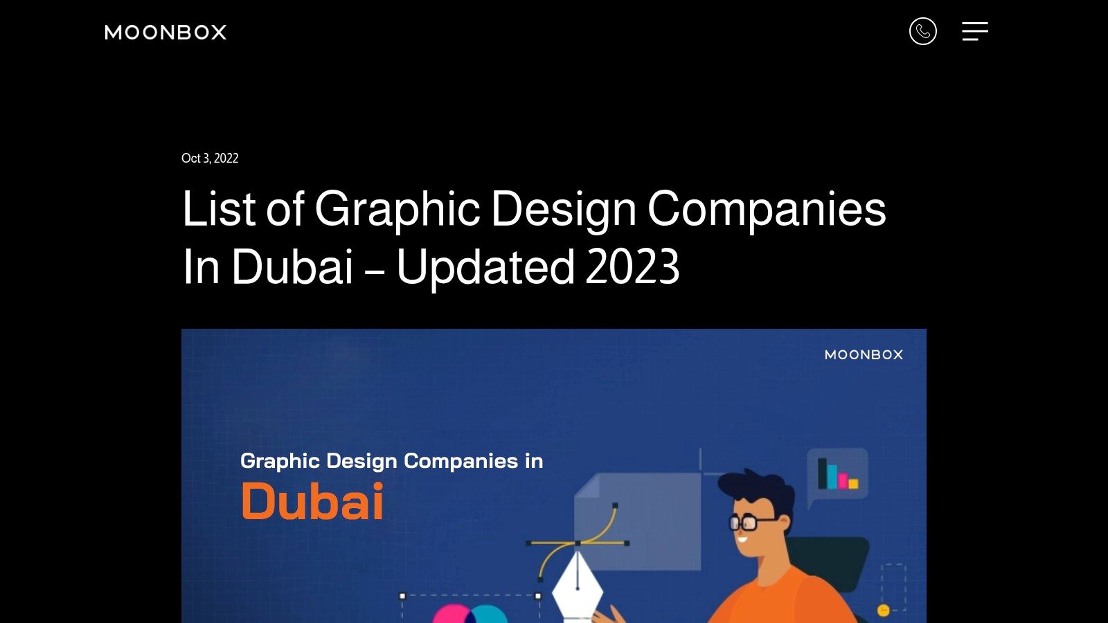 MoonBox's branding design work on a screen