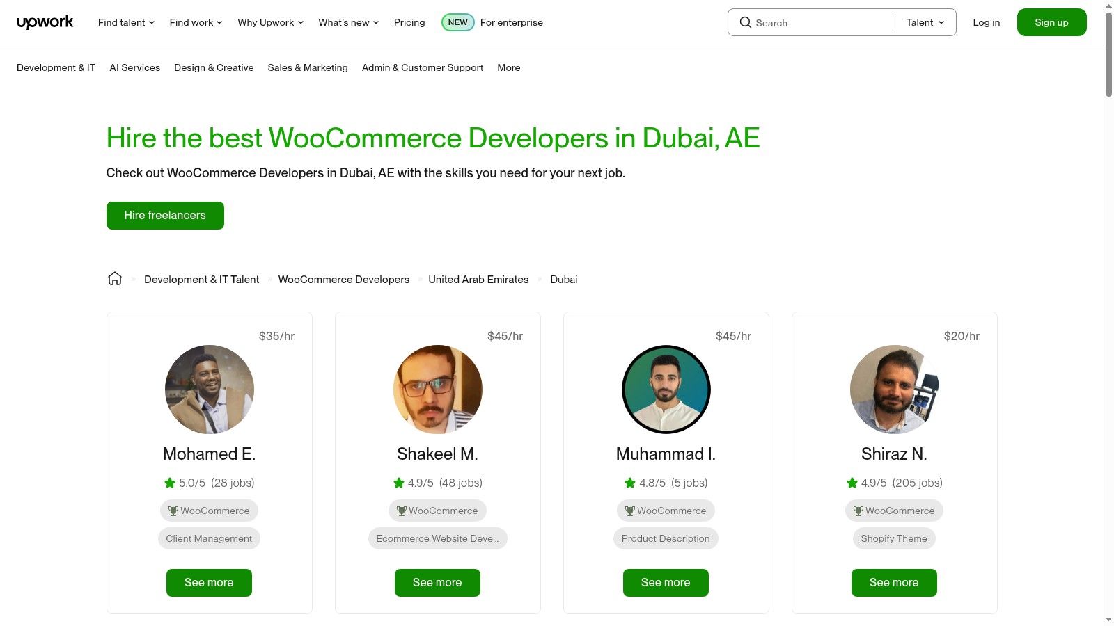 Upwork – Hire E‑Commerce Developers in Dubai