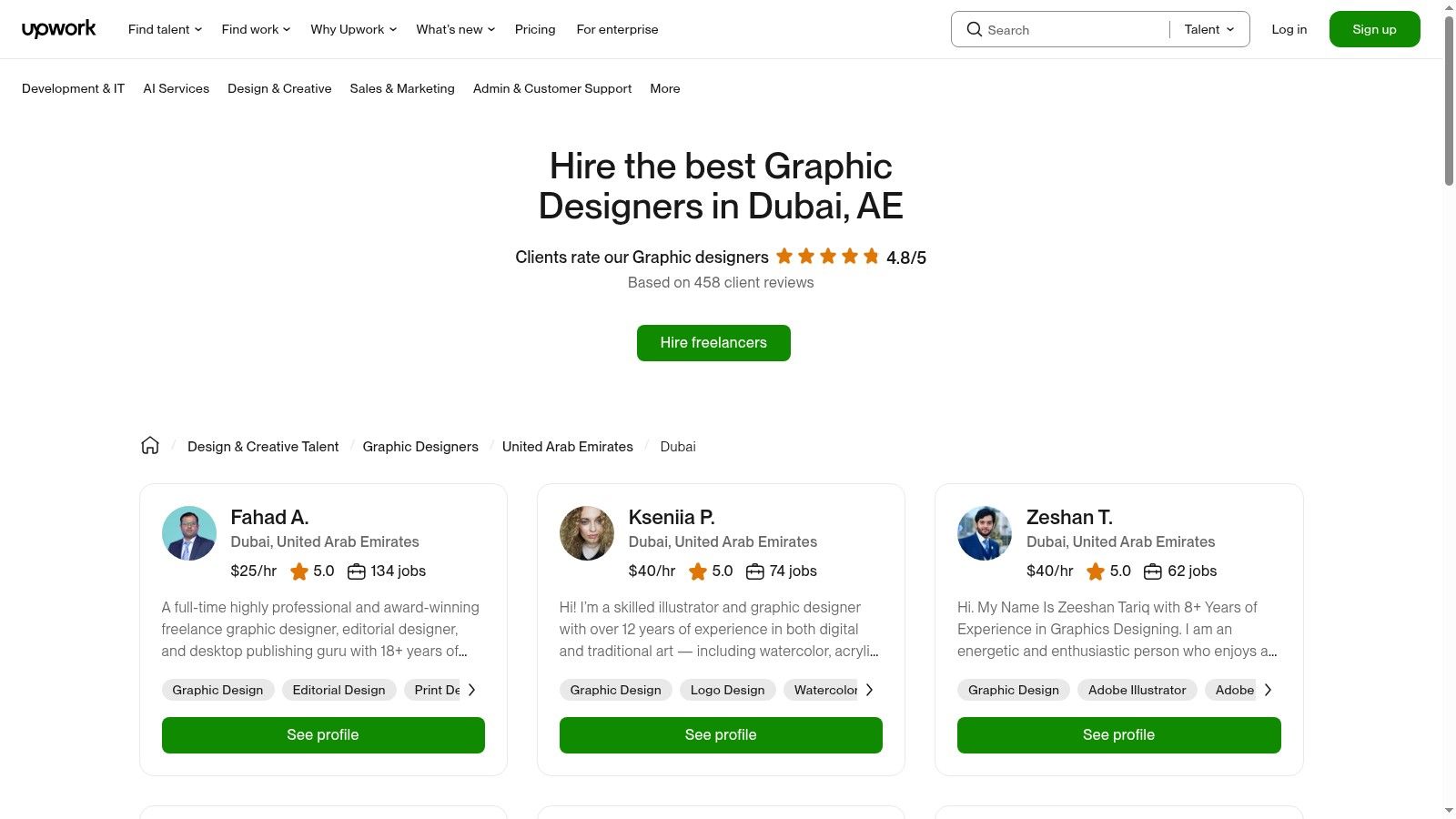 Upwork – Hire Graphic Designers in Dubai/UAE